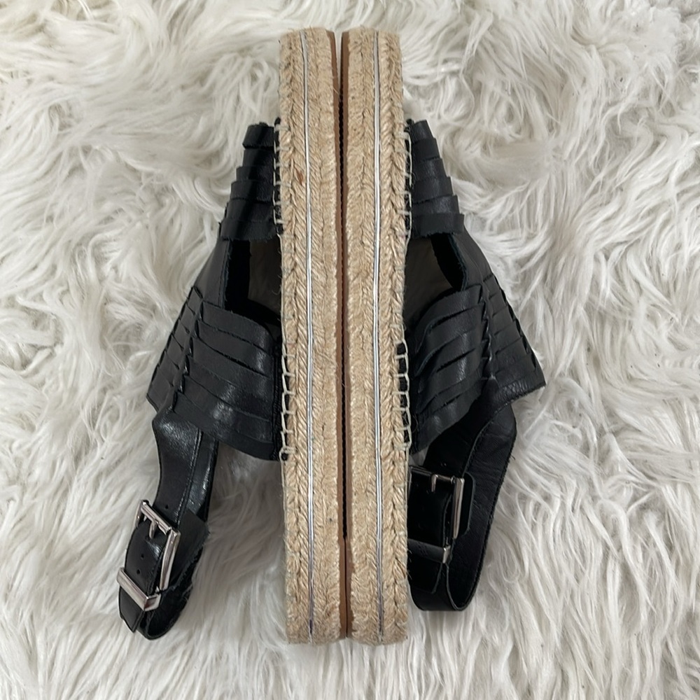 Rebecca Minkoff Womens Gabriel Sandal Black Leather Slingback Espadrille Size 10 - Picture 10 of 12